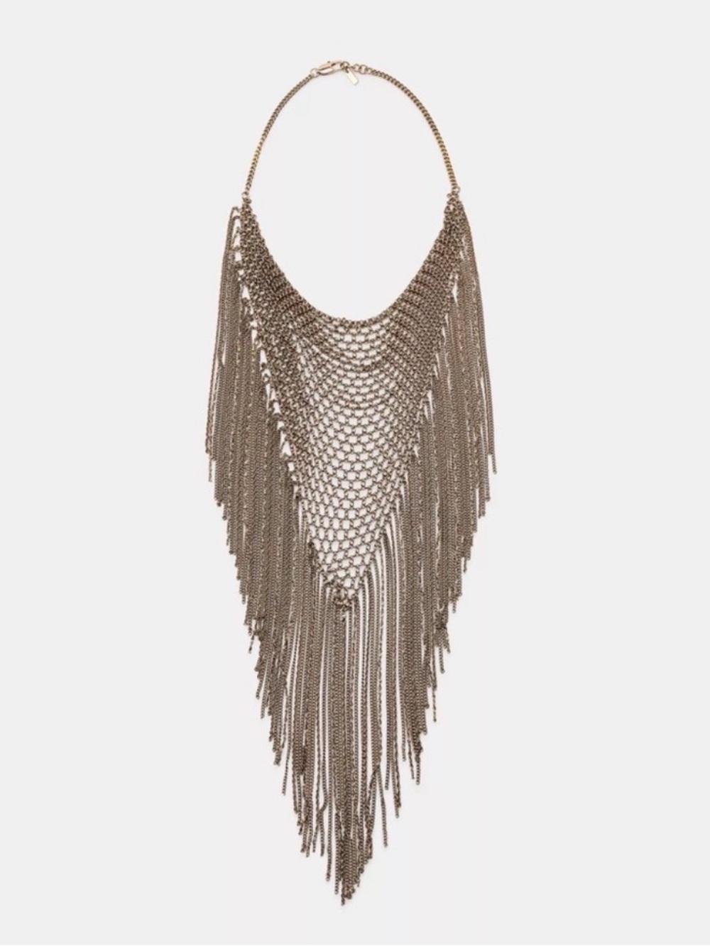 NWT Zara Woman Accessories Bloggers Fav FRINGED BIB NECKLACE